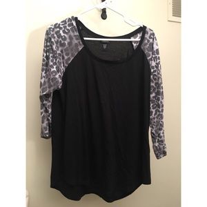 Torrid Leopard Baseball Tee